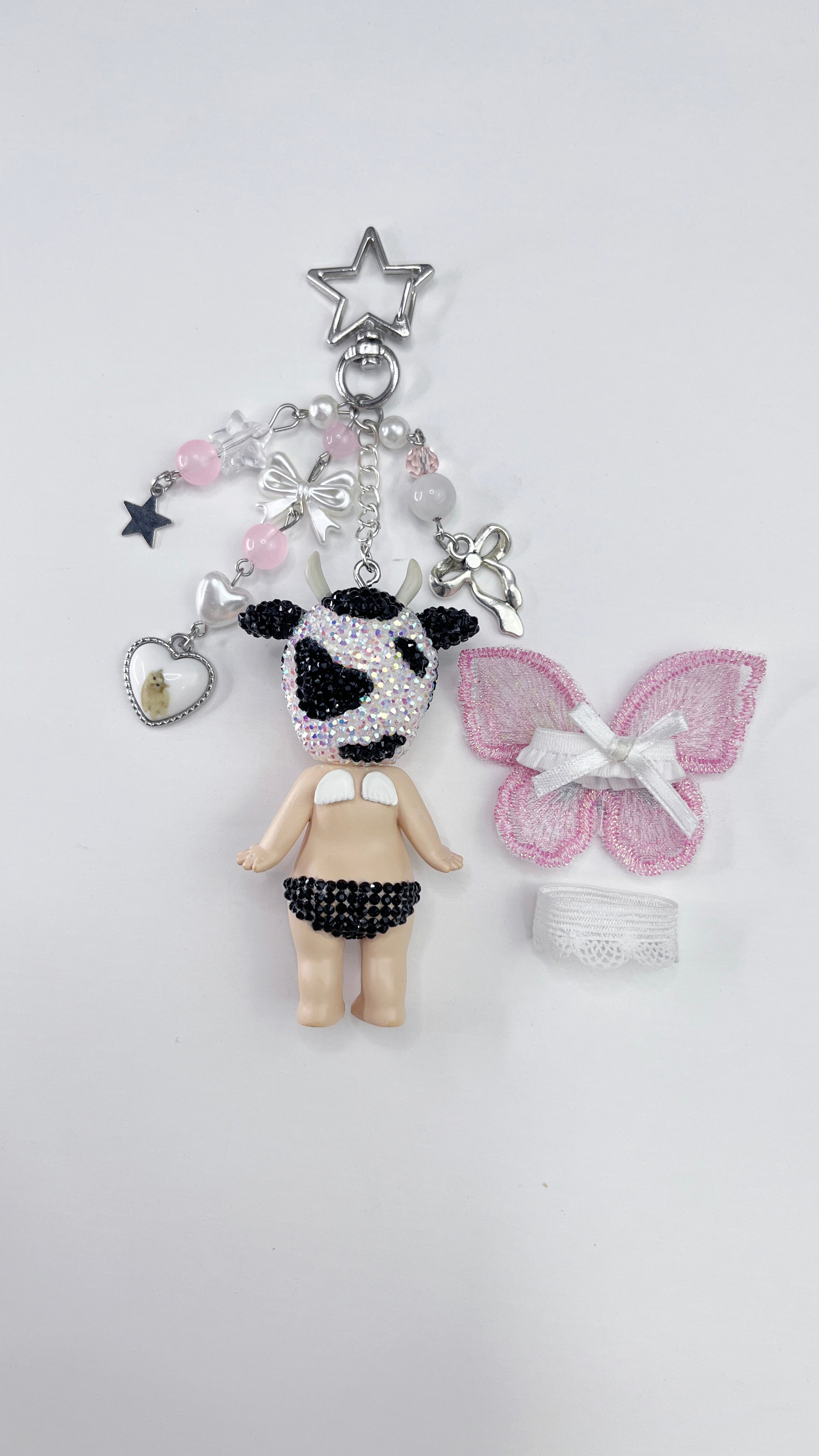 Beddazzled Cow Vintage Sonny Angel Keychain