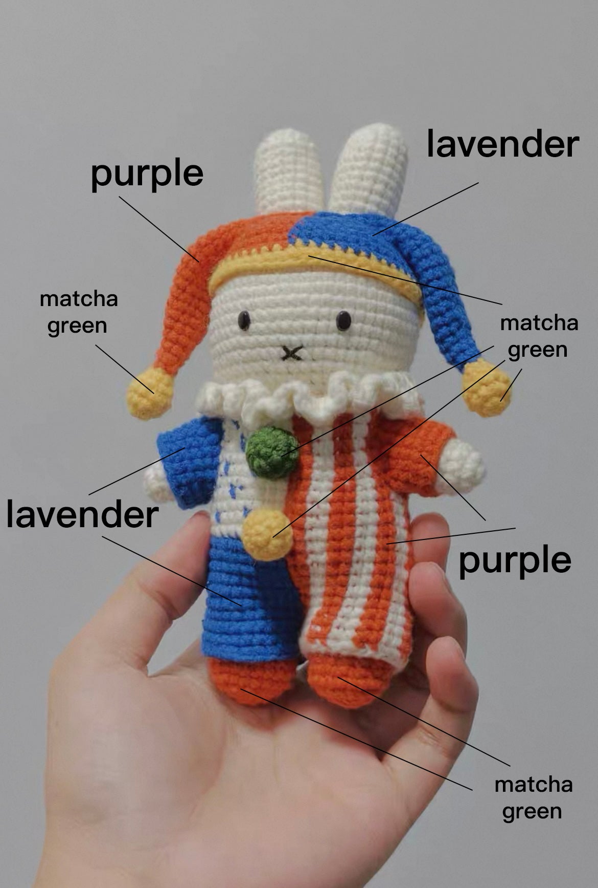 Custom crochet clown Miffy